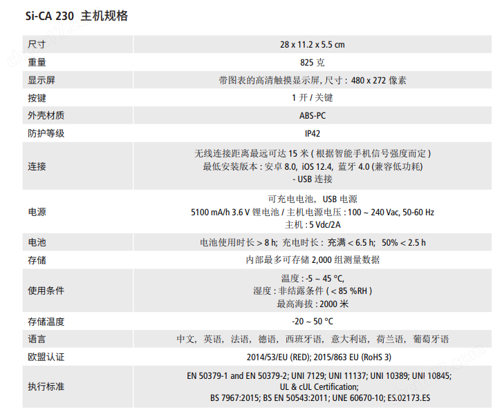 索爾曼Si-CA 230 手持式工業(yè)級(jí)煙氣分析儀