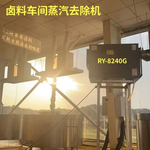 食品廠蒸汽過大怎么消除？無骨雞爪鹵煮車間蒸汽去除機