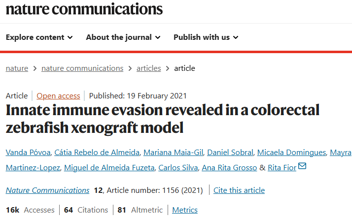 image.png 在結(jié)直腸斑馬魚(yú)異種移植模型中揭示的先天免疫逃避