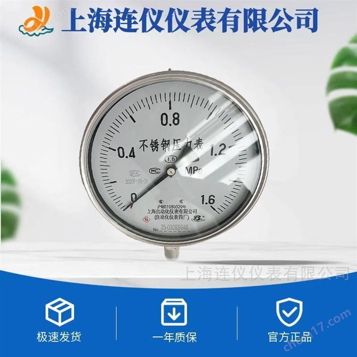 充油耐震真空Y-103T軸向帶邊壓力表0-0.1Mpa