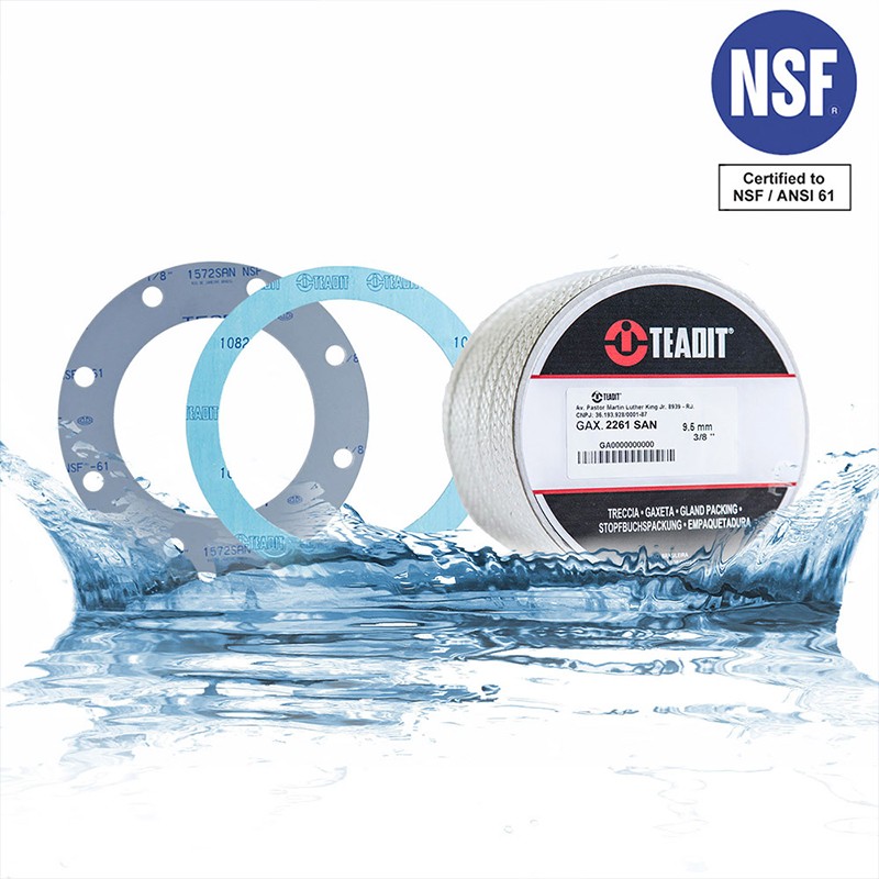 TEADIT Style 2261 SAN 飲用水級純PTFE盤根