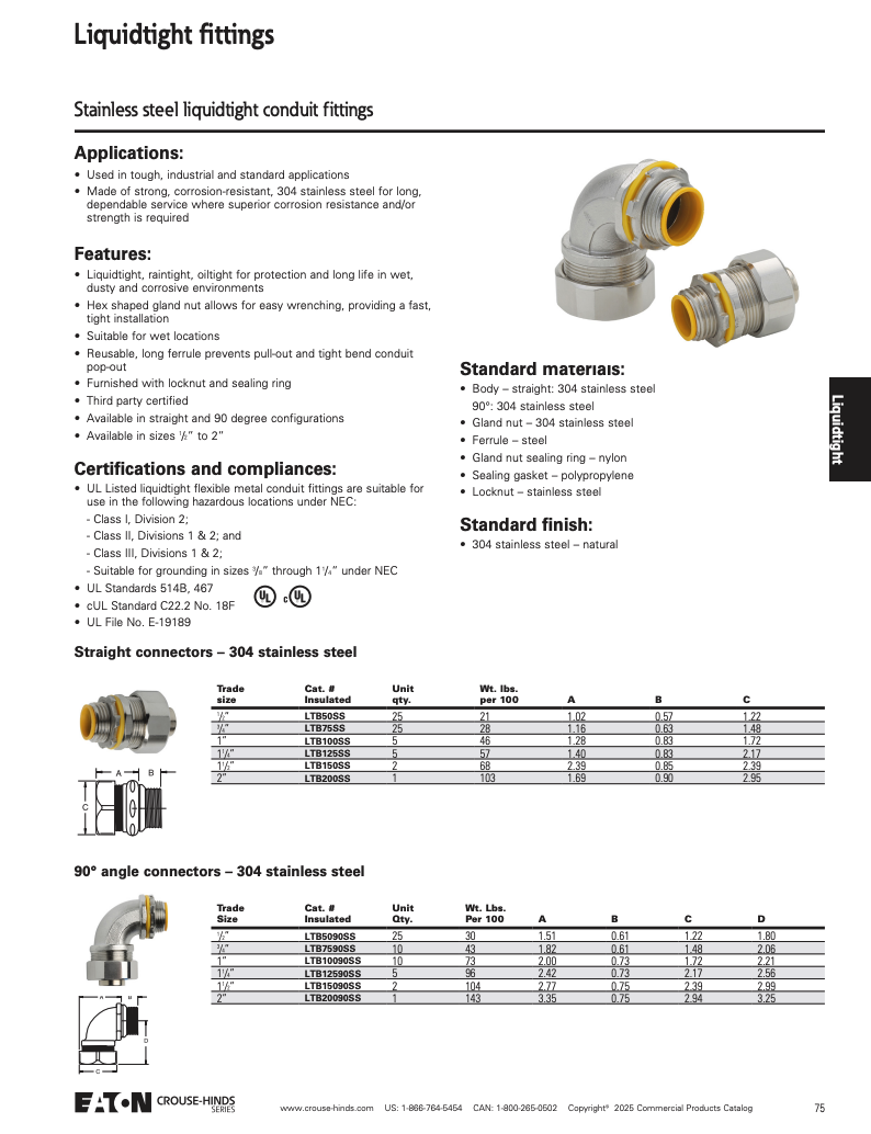 LTB15090SS FLEXIBLE UL液密接頭
